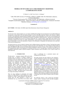 MODELS OF DYNAMIC DATA FOR EMERGENCY RESPONSE: A COMPARATIVE STUDY