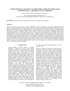 ESTIMATION OF LAND-USE IN AN URBANIZED LANDSCAPE USING LIDAR