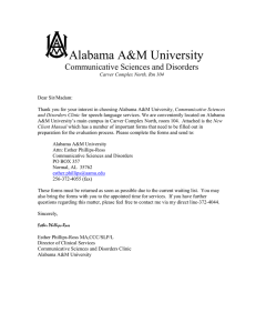 Alabama A&amp;M University Communicative Sciences and Disorders