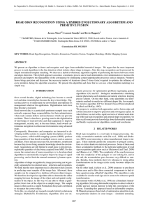 ROAD SIGN RECOGNITION USING A HYBRID EVOLUTIONARY ALGORITHM AND PRIMITIVE FUSION