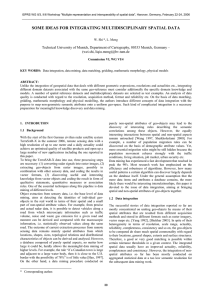 SOME IDEAS FOR INTEGRATING MULTIDISCIPLINARY SPATIAL DATA