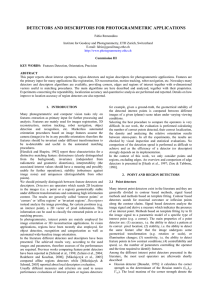 DETECTORS AND DESCRIPTORS FOR PHOTOGRAMMETRIC APPLICATIONS