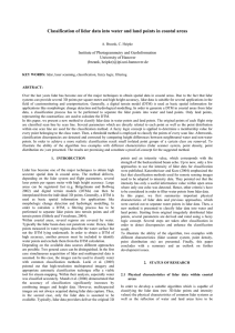 Classification of lidar data into water and land points in...