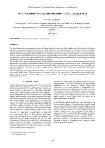 PHOTOGRAMMETRIC SYNCHRONIZATION OF IMAGE SEQUENCES