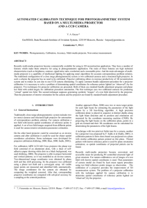 AUTOMATED CALIBRATION TECHNIQUE FOR PHOTOGRAMMETRIC SYSTEM BASED ON A MULTI-MEDIA PROJECTOR