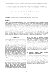 CARST 1.0 AND REMOTE SENSING TRAINING AT GEOINFO LTD. IN... Institute of Geography, VAST, 18 Hoang Quoc Viet Rd., Cau...