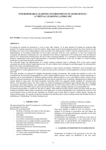 INTEROPERABLE LEARNING ENVIRONMENTS IN GEOSCIENCES – A VIRTUAL LEARNING LANDSCAPE