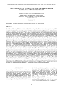 UNDERSTANDING AND TEACHING FOR REGIONAL DIFFERENCES OF AGRICULTURE USING SATELLITE DATA