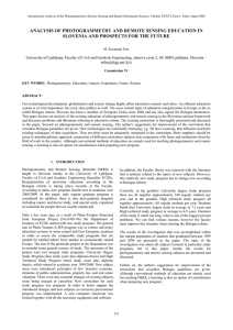 ANALYSIS OF PHOTOGRAMMETRY AND REMOTE SENSING EDUCATION IN