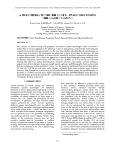 A MULTIMEDIA TUTOR FOR DIGITAL IMAGE PROCESSING FOR REMOTE SENSING