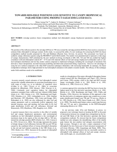 TOWARDS RED-EDGE POSITIONS LESS SENSITIVE TO CANOPY BIOPHYSICAL