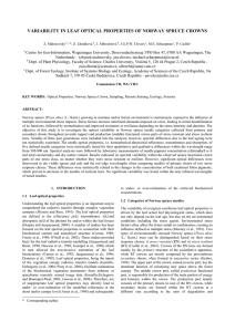 VARIABILITY IN LEAF OPTICAL PROPERTIES OF NORWAY SPRUCE CROWNS