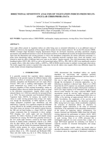 DIRECTIONAL SENSITIVITY ANALYSIS OF VEGETATION INDICES FROM MULTI- ANGULAR CHRIS/PROBA DATA