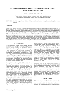 STUDY OF MIXED KERNEL EFFECT ON CLASSIFICATION ACCURACY USING DENSITY ESTIMATION