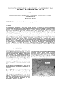 PROCESSING OF MULTI-TEMPORAL SATELLITE DATA FOR LOCUST MASS