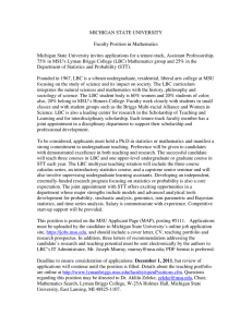MICHIGAN STATE UNIVERSITY Faculty Position in Mathematics