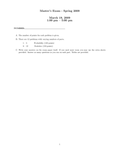 Master’s Exam - Spring 2009 March 19, 2009