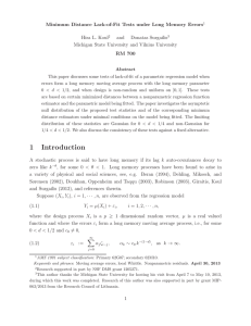 Minimum Distance Lack-of-Fit Tests under Long Memory Errors Hira L. Koul and