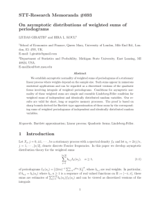 STT-Research Memoranda #693 On asymptotic distributions of weighted sums of periodograms