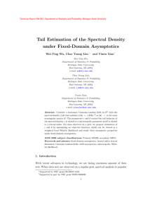 Tail Estimation of the Spectral Density under Fixed-Domain Asymptotics and Yimin Xiao