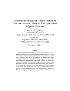 Unconstrained Bayesian Model Selection on Inverse Correlation Matrices With Application