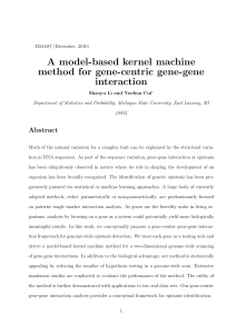 A model-based kernel machine method for gene-centric gene-gene interaction Abstract