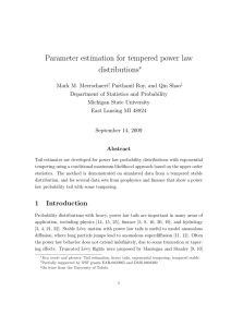 Parameter estimation for tempered power law distributions