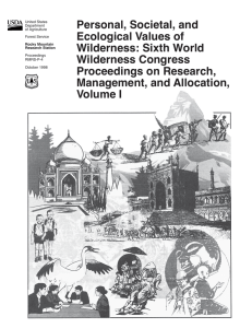 Personal, Societal, and Ecological Values of Wilderness: Sixth World Wilderness Congress