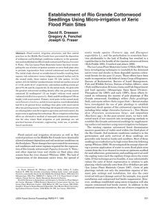 Establishment of Rio Grande Cottonwood Seedlings Using Micro-irrigation of Xeric