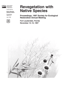 Revegetation with Native Species Proceedings, 1997 Society for Ecological Restoration Annual Meeting
