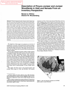 Description of Pinyon-Juniper and Juniper Inventory Perspective Renee A.  O'Brien