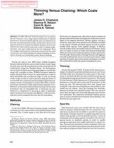 Thinning Versus Chaining:  Which  Costs More? James H.  Chadwick