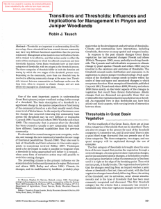 Transitions and Thresholds:  Influences and Juniper Woodlands