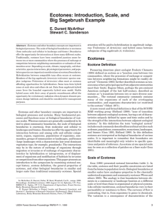 Ecotones: Introduction, Scale, and Big Sagebrush Example E. Durant McArthur Stewart C. Sanderson