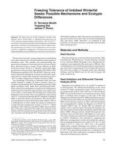 Freezing Tolerance of Imbibed Winterfat Seeds: Possible Mechanisms and Ecotypic Differences