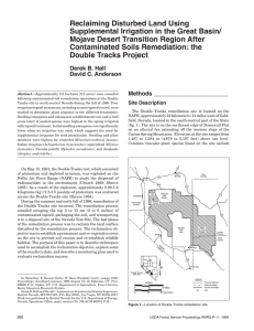 Reclaiming Disturbed Land Using Supplemental Irrigation in the Great Basin/