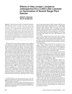 Effects of Utah Juniper (Juniperus [Torr.] Little) Litter Leachate osteosperma