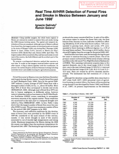 Real Time AVHRR  Detection of Forest Fires June 1998 Ignacio Galind0