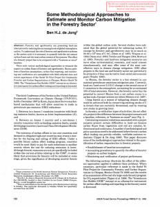 Some Methodological Approaches to Estimate and  Monitor Carbon Mitigation