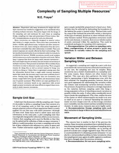 Complexity of Sampling Multiple Resources W.E.  Frayer2 1