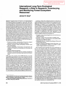 International Long-Term  Ecological and  Monitoring Forest Ecosystem