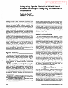 Integrating Spatial Statistics With GIS and Inventories Robin  M.  Reich