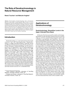 The Role of Dendrochronology in Natural Resource Management Ramzi Touchan and Malcolm Hughes