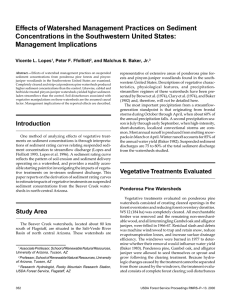 Effects of Watershed Management Practices on Sediment