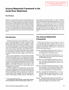 Arizona Watershed Framework in the Verde River Watershed Ren Northup1