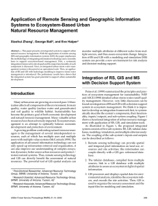 Application of Remote Sensing and Geographic Information Systems to Ecosystem-Based Urban