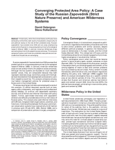 Converging Protected Area Policy: A Case Nature Preserve) and American Wilderness