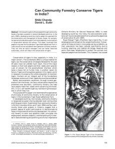 Can Community Forestry Conserve Tigers in India? Shibi Chandy David L. Euler