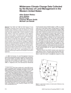 Wilderness Climate Change Data Collected Western United States Allen Robert Riebau