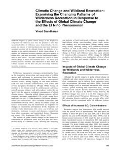 Climatic Change and Wildland Recreation: Examining the Changing Patterns of